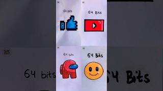 4 in 1 about pixel art 😱 64 bits  quarter bit shorts foryou likebutton pixelart viral [upl. by Morgun]