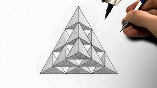 Drawing a Pyramid of Tetrahedrons ▲ Sacred Geometry [upl. by Suiddaht840]