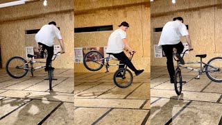 trick 11 Brakeless Pinkey Squeakes to Hangfive GTurns  Chris Böhm bmxflatland ätztechnikherz [upl. by Nagar325]