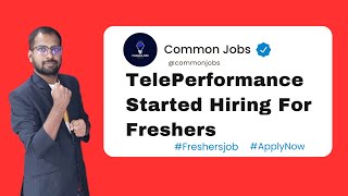 TelePerformance Started Hiring For Freshers  Data Engineer And Support Engineer Jobs  Apply Now [upl. by Spillar]