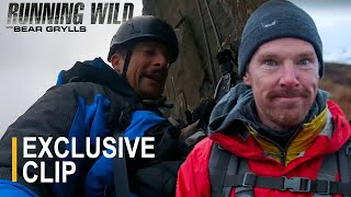 Benedict Cumberbatch amp Bear Grylls Descend MASSIVE Sea Cliff  Exclusive Clip  Running Wild [upl. by Elaina]