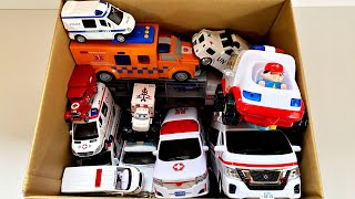 12 Ambulance Mini Cars amp Takara Tomy Cleanup Convoy Police Truck [upl. by Arden]