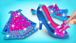 Como Fazer A Coroa O Vestido E Os Sapatos Brilhosos Da Elsa Com Argila  DIY FÁCIL ✨👑 [upl. by Edualcnaej449]