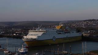 The DFDS Seaways Seven Sisters Ferry Turning around in Newhaven Port [upl. by Anyala]