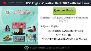 12th Class  English Question Bank with Solution  Q1B  Non Textual Grammar [upl. by Maxa620]