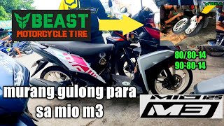 Murang Gulong para Yamaha Mio M3  BEAST TIRE FLASH 808014 and 908014  SAYAD BA SA FENDER [upl. by Adriane427]