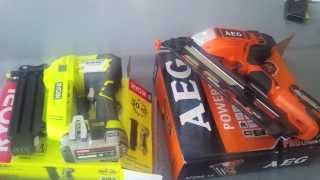 Ryobi 18v One Nail Gun vs AEG 18v nail gun [upl. by Thorbert]