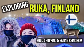 Exploring Ruka Village  What To Eat in Lapland  Trying REINDEER MEAT  KMARKET Supermarket [upl. by Efar553]