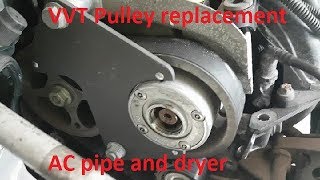 Renault Megane K4M760 VVT pulley replacement and some AC work [upl. by Airam784]