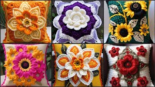 Stunning Crochet Flower Embroidered Pillow Cover Ideas EyeCatching Crochet Floral Pillow Case [upl. by Scales]