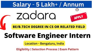 Zadara Off Campus Drive for Fresher 20232024 Software Engineer Intern Salary 5 LPA freshersjobs [upl. by Aneeled]