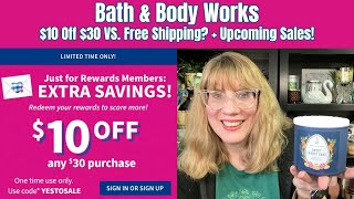 Bath amp Body Works 10 Off 30 VS Free Shipping  Upcoming Sales [upl. by Inalem]