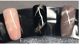 EASY MARBLE GEL NAIL ART  Rose Quartz  Mineral Stone  no sharpies [upl. by Gautious609]