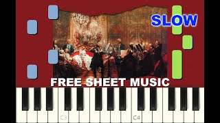 SLOW piano tutorial quotBRANDENBURG CONCERTO N°3quot by Bach free sheet music pdf [upl. by Ahsil303]