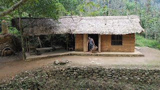 Building complete and warm survival shelter  Bushcraft earth hut Build Wooden hut doors  Ep151 [upl. by Chalmers868]