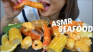 SEAFOOD BOIL  CHEESE SAUCE  ASMR Eating Sounds  NE Lets Eat [upl. by Enileve49]