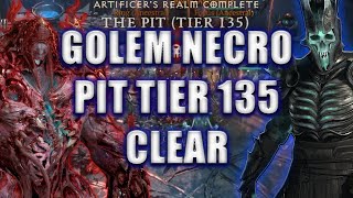 Summon Golem Necro PIT TIER 135 Clear Season 4  Diablo 4 Necromancer Minion Build skulm [upl. by Hildagarde]