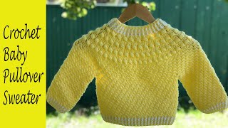 How to crochet a sweaterjumper  Crochet top down sweater  How to make a child’s crochet sweater [upl. by Giavani]