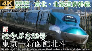 【4K速度計・マップ付側面展望】東北・北海道新幹線 はやぶさ 東京→新函館北斗 全区間 [upl. by Hubey373]