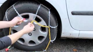 COMMENT INSTALLER DES CHAINES A NEIGE SUR SES PNEUS DE VOITURE [upl. by Oletha199]