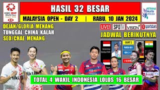 Hasil Malaysia Open 2024 Hari Ini Day 2 R32  DEJANGLORIA Menang  4 Wakil Indonesia Lolos 16 Besar [upl. by Fortunio]