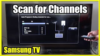 How to Scan for Channels on Samsung TV Auto Program Air Antenna amp Cable [upl. by Llewxam]