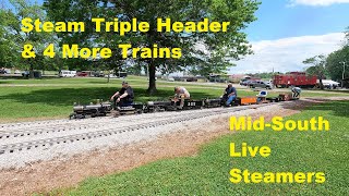 Steam Triple Header amp More  MidSouth Live Steamers [upl. by Euridice480]