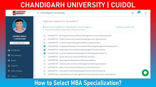 How to Select Specialization  Chandigarh University  CUIDOL [upl. by Asiul]