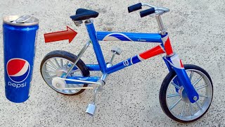 How to make a bicycle🚴🚴 Make with pepsi cans Car at home  DlY ♻️ [upl. by Asilav]