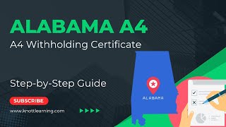 Alabama A4 Employee Withholding Certificate  How to Prepare for Single Filer [upl. by Hairakcaz]