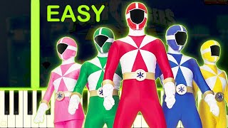 POWER RANGERS LIGHTSPEED RESCUE THEME  EASY Piano Tutorial [upl. by Bethezel647]