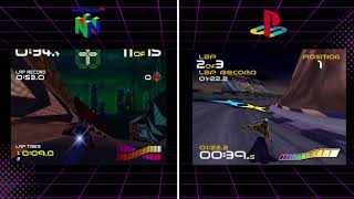 Wipeout VS Wipeout 64 Comparison N64 VS PS1 [upl. by Snowber]