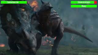 T Rex Vs Carnotaurus But Health Bar Is Enabled Final Battle Scene Jurassic W [upl. by Anelim]