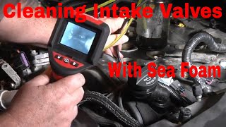 Chevy 36 v6 intake valve cleaning with sea foam [upl. by Haase]