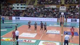 Perugia  Piacenza 2832013 Serie A1 quarterfinal first match [upl. by Aitsirk]