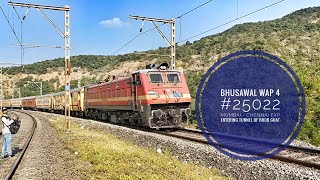 22159 MUMBAI  CHENNAI EXP  BHUSAWAL WAP 4 25022 ENTERS TUNNEL BHOR GHAT indianrailways youtube [upl. by Pietra]