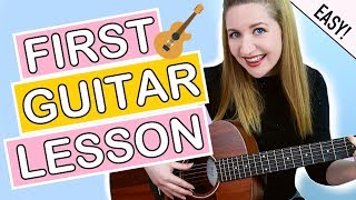 How To Play Guitar  EASY First Guitar Lesson For Beginners [upl. by Wilkie878]