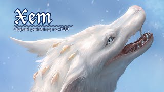 ❄️ Fluffy Arctic dragon  Xem  Digital painting no138 [upl. by Naik]