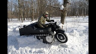 NSU Kettenkrad rides in the winter forest [upl. by Aliber]