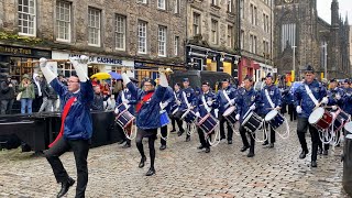 Boys Brigade Tour of Scotland Marching Down the Royal Mile Edinburgh [upl. by Onaimad332]