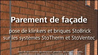 Parement de façade pose de briquettes et tuiles StoBrick sur les systèmes StoTherm et StoVentec [upl. by Bascomb]