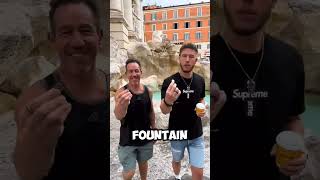 TOSSING COIN IN FOUNTAIN fountain coin cointoss wish rome italy [upl. by Sirdi288]