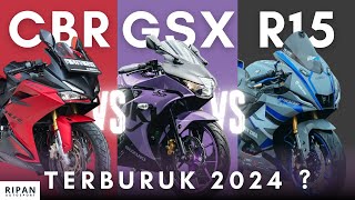 GSX VS CBR VS R15  MANA YANG PALING RONGSOK 😡 [upl. by Noremmac]