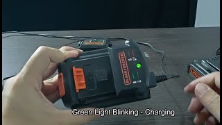 Black and Decker Charger Lights Meaning Blinking Red Green or Solid Green [upl. by Stanislaw742]