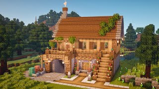 Minecraft  How to Build a Starter House with Mine Entrance  Tutorial [upl. by Eimat]