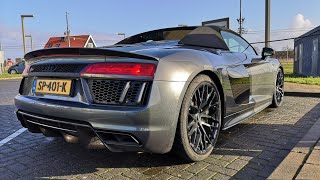 Audi R8 V10 Spyder with LOUD Capristo Exhaust System LOUD REVS [upl. by Ellenrahs168]