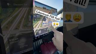 Cybertruck FSD autopilot is lost makes the wrong turn automobile car automotive fail tesla [upl. by Eichman717]