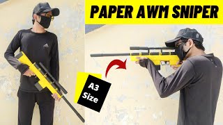 How To Make a Paper Gun  Paper Gun  Origami Easy Gun  How To Make Paper AWM Sniper Gun [upl. by Itsirk]