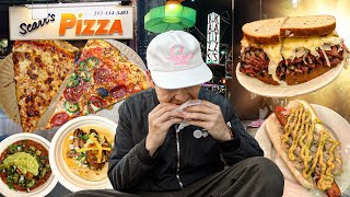 NEW YORK CITY FOOD TOUR KATZS PASTRAMI SCARRS PIZZA BACON EGG amp CHEESE LOS TACOS 1 [upl. by Daisy]