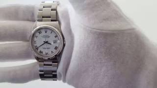 Rolex 16234 Oyster Perpetual Datejust White Roman Numeral Dial [upl. by Greenland]